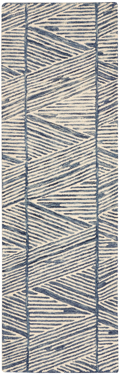 Nourison Home Colorado CLR01 White Blue Contemporary Tufted Rug