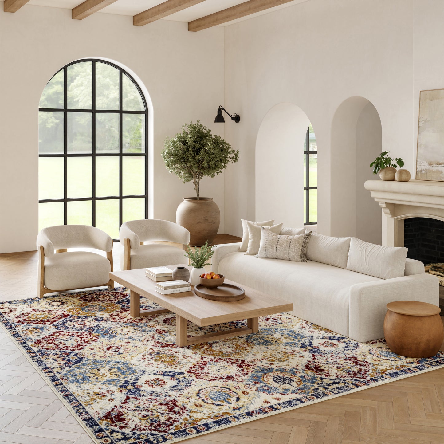 Nourison Home Grafix  Blue Multicolor  Traditional