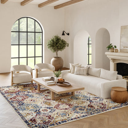 Nourison Home Grafix  Blue Multicolor  Traditional