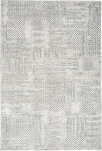 Nourison Home Glitz GLZ09 Silver Grey Contemporary Power-loomed Rug