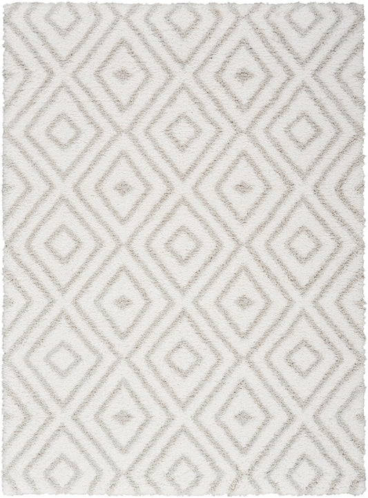 Nourison Home Modern Shag  Ivory Silver  Contemporary