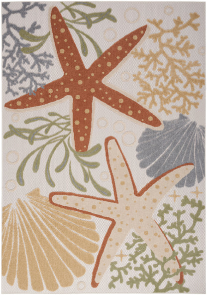 Nourison Home Aloha ALH24 Ivory Multicolor Contemporary Power-loomed Rugs