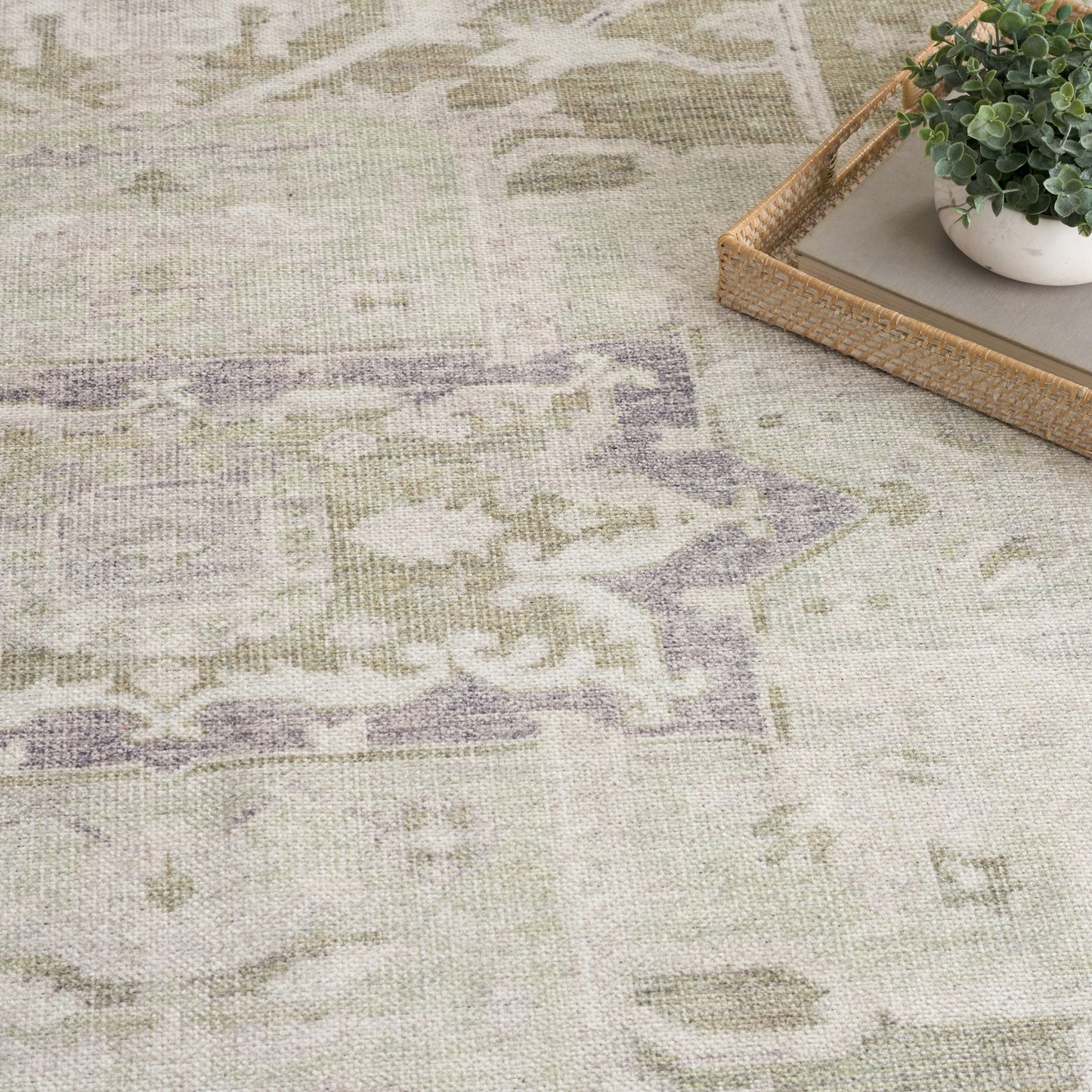 Nourison Home Vintage Washables  Green  Traditional