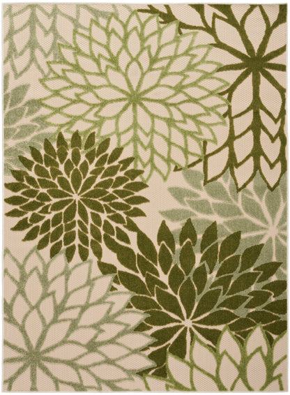 Nourison Home Aloha ALH05 Ivory Green Contemporary Power-loomed Rugs