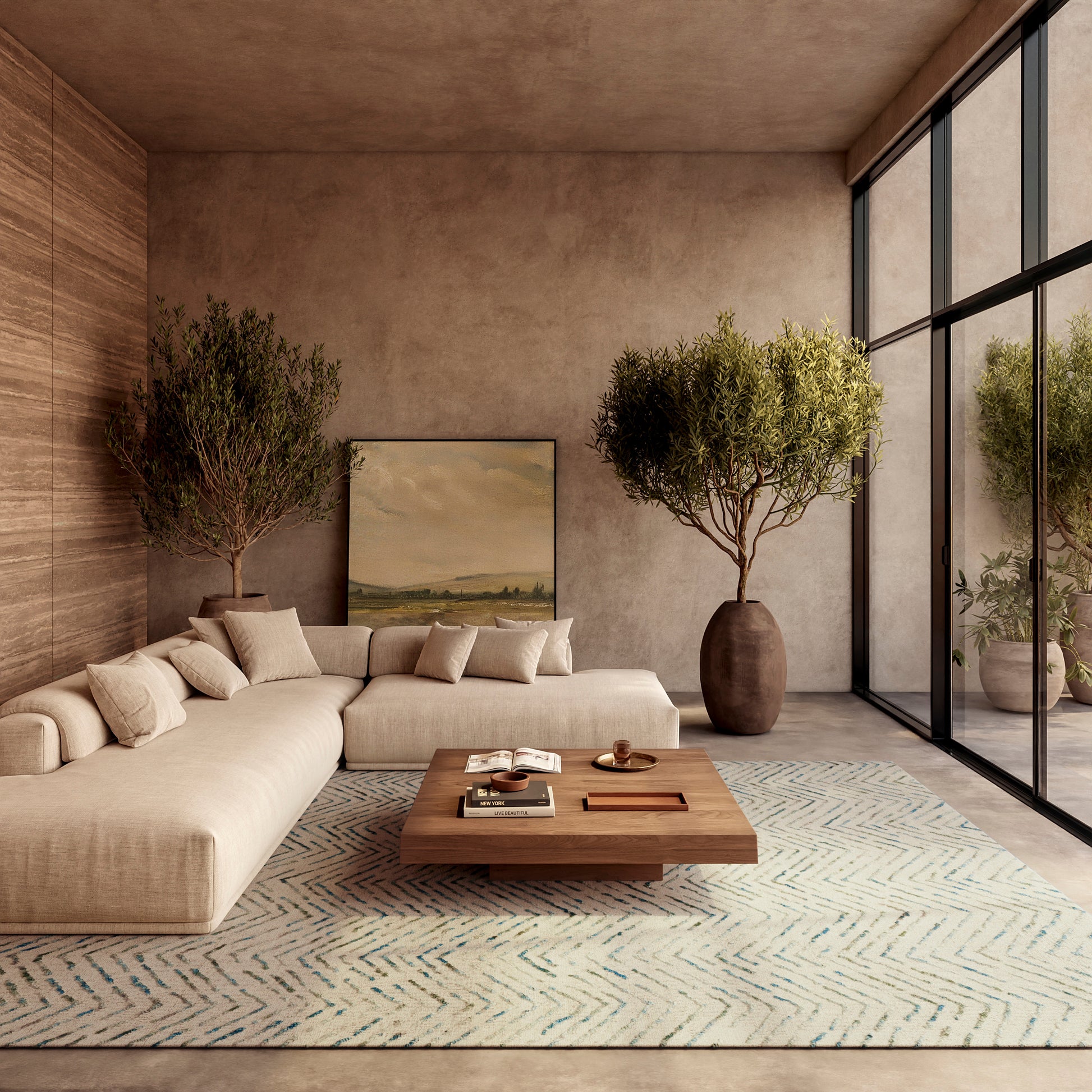 Nourison Home Colorado  Ivory Green  Contemporary