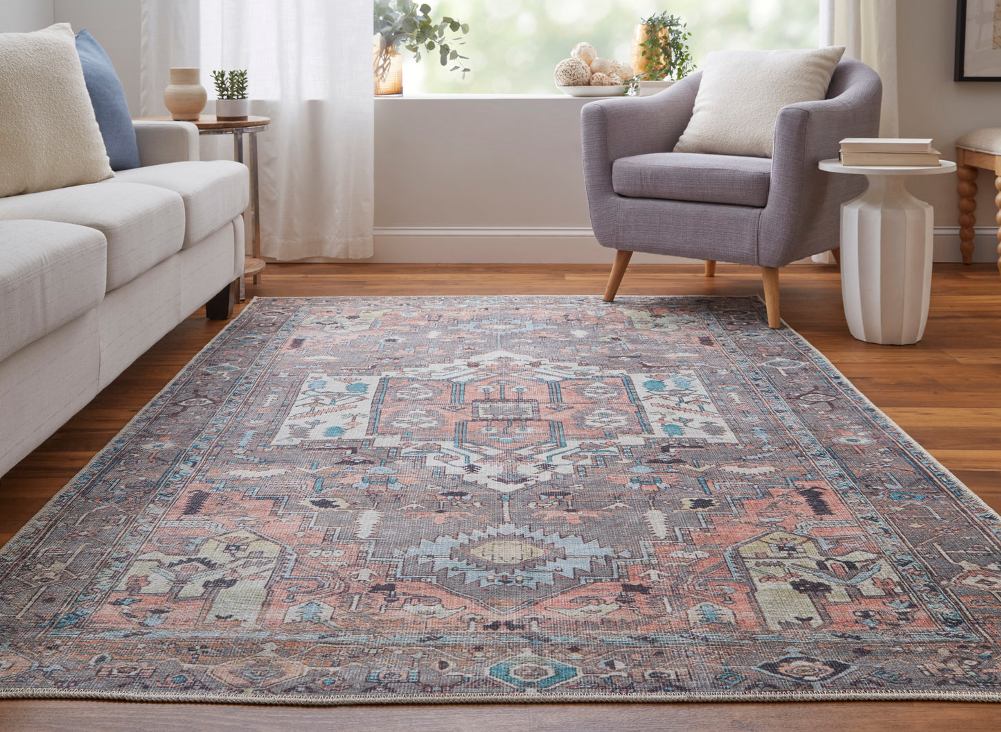 Feizy Percy  Gray Multi Transitional/Bohemian & Eclectic/Casual