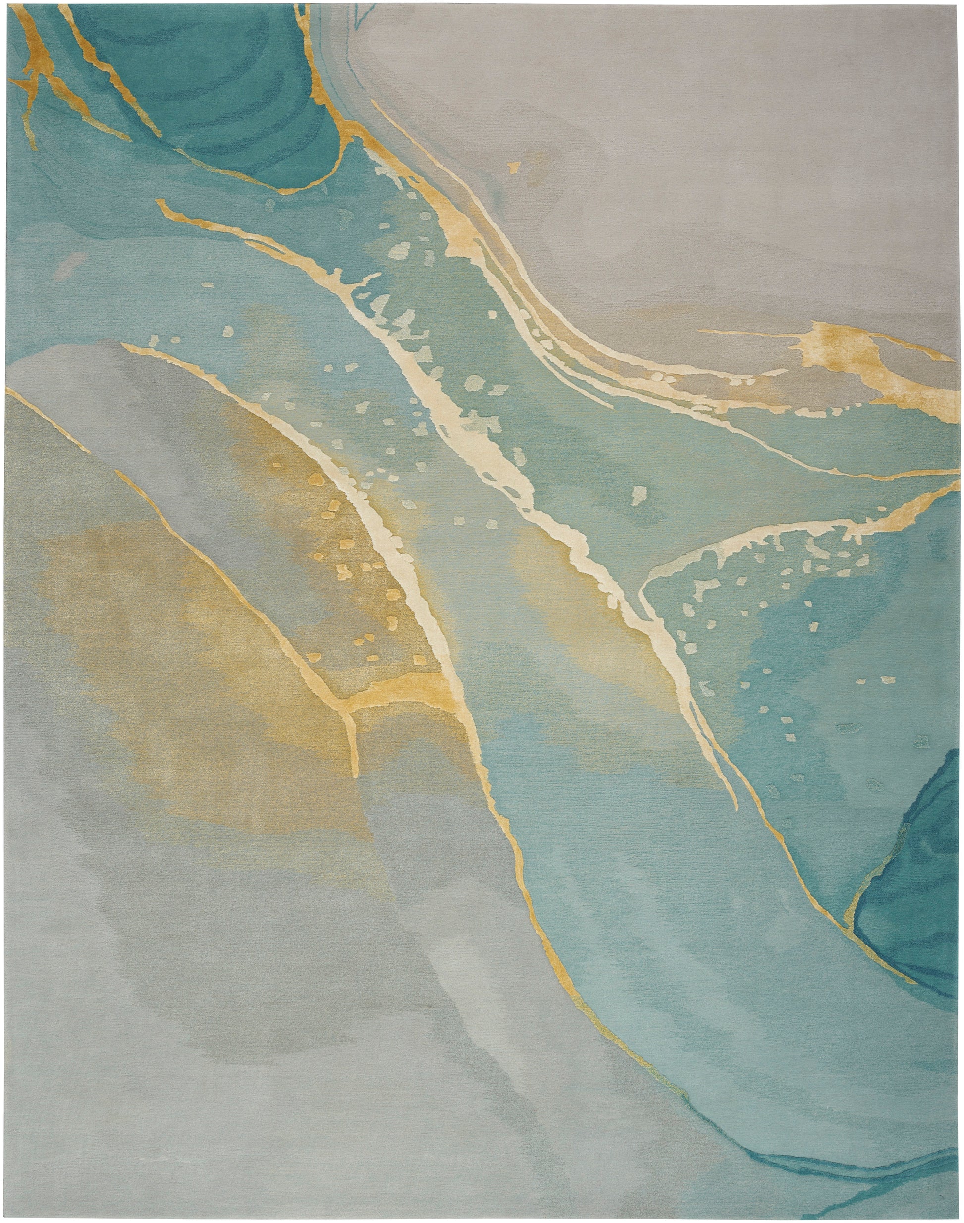 Nourison Home Prismatic  Grey Seafoam  Contemporary