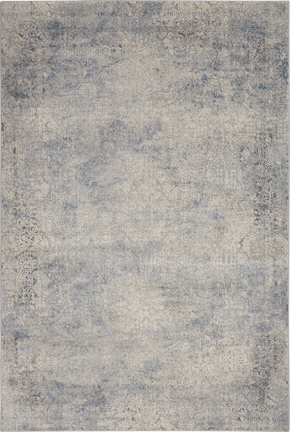Nourison Home Rustic Textures RUS09 Ivory Light Blue Contemporary Power-loomed Rugs