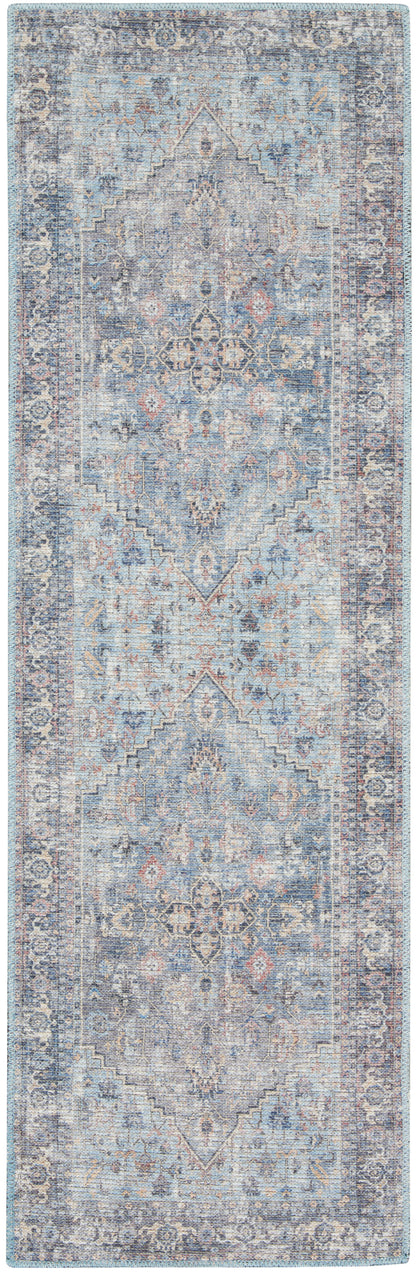 Nourison Home New Concept Washables SR104 Light Grey Blue Traditional Machine Woven Rug