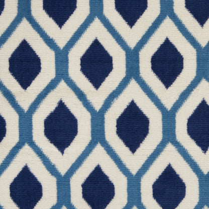 Nourison Home Grafix  White Navy  Contemporary
