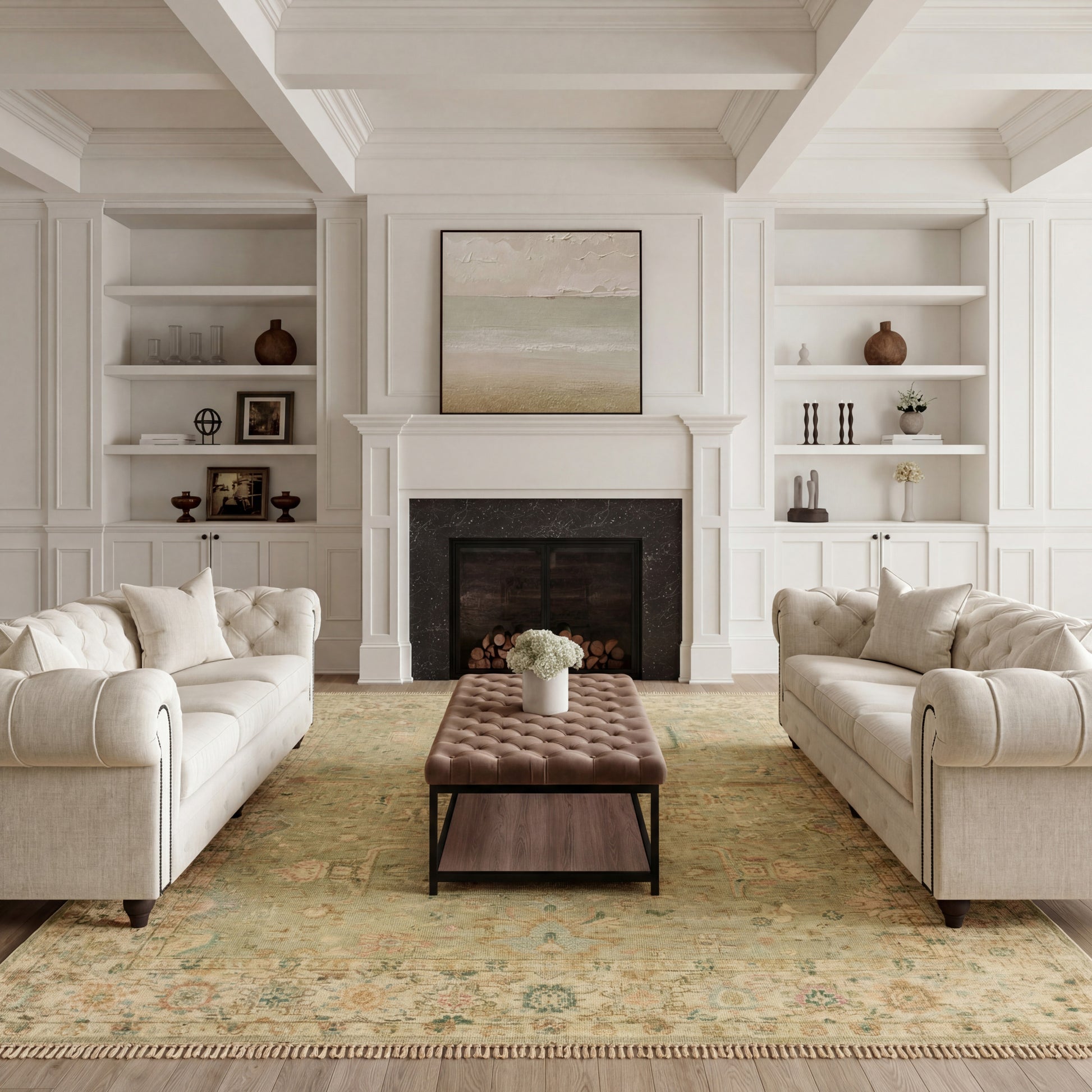 Nourison Home Heritage Vine  Green  Traditional