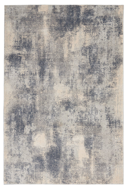 Nourison Home Rustic Textures RUS02 Blue Ivory Contemporary Power-loomed Rugs