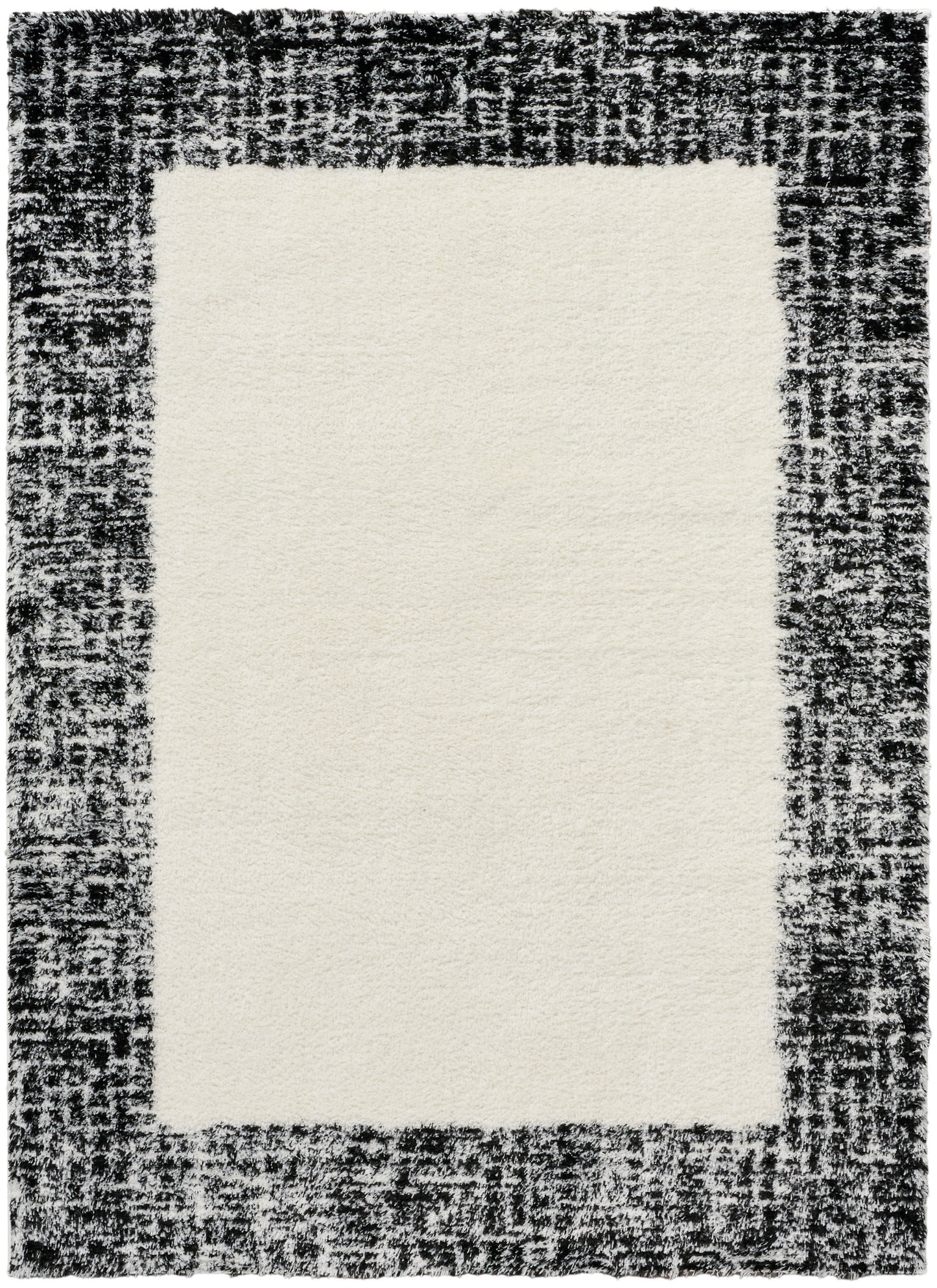 Nourison Home Pacific Shag PCS02 Ivory Black Contemporary Power-loomed Rug
