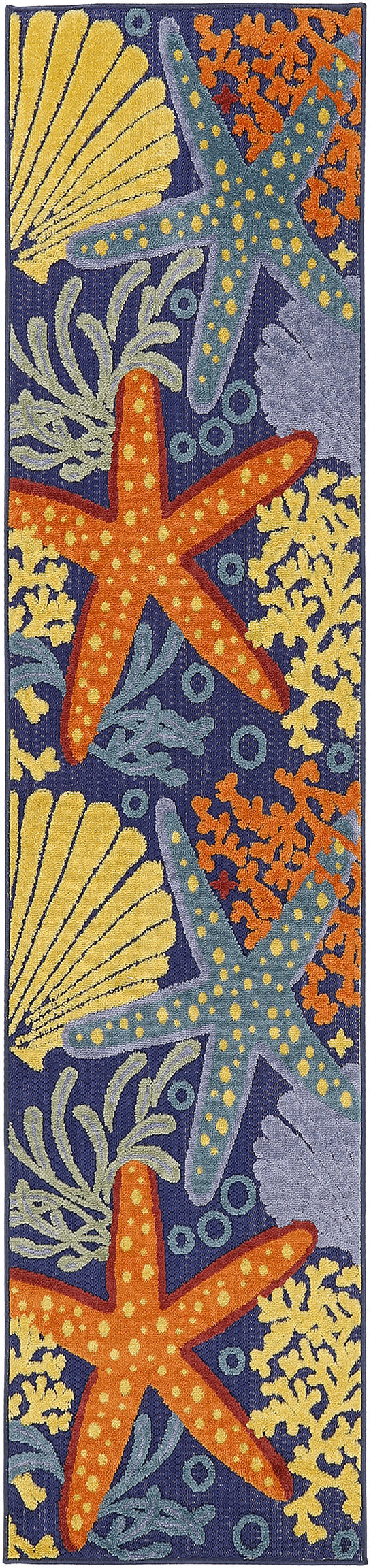 Nourison Home Aloha ALH24 Navy Multicolor Contemporary Power-loomed Rugs