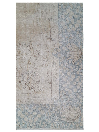 Artisan Penelope Beige Blue Vintage Knotted Rug