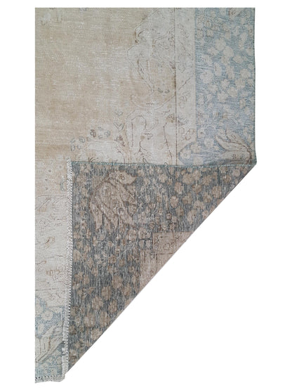 Artisan Penelope Beige Blue Vintage Knotted Rug