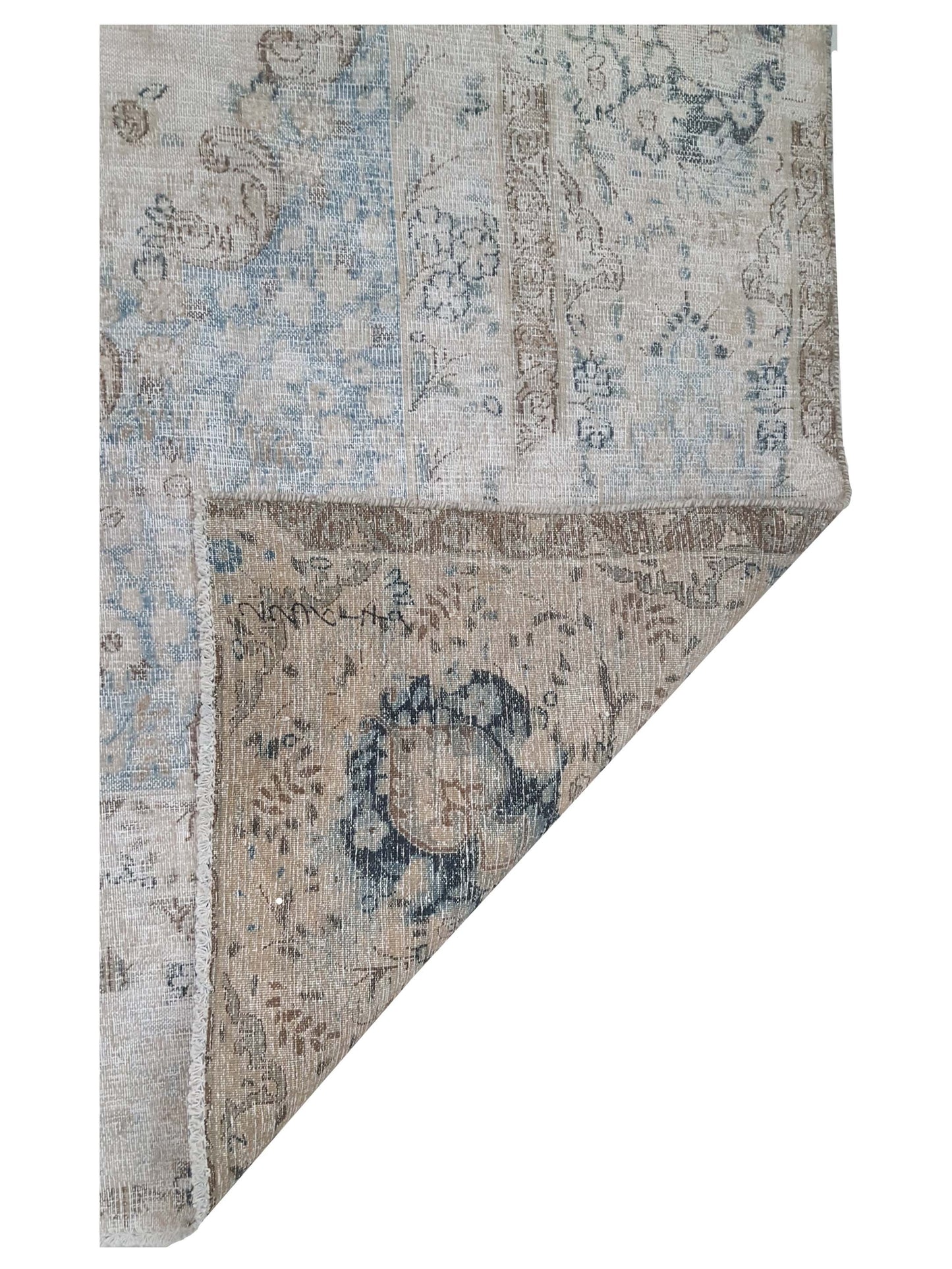 Artisan Penelope Ivory Blue Vintage Knotted Rug