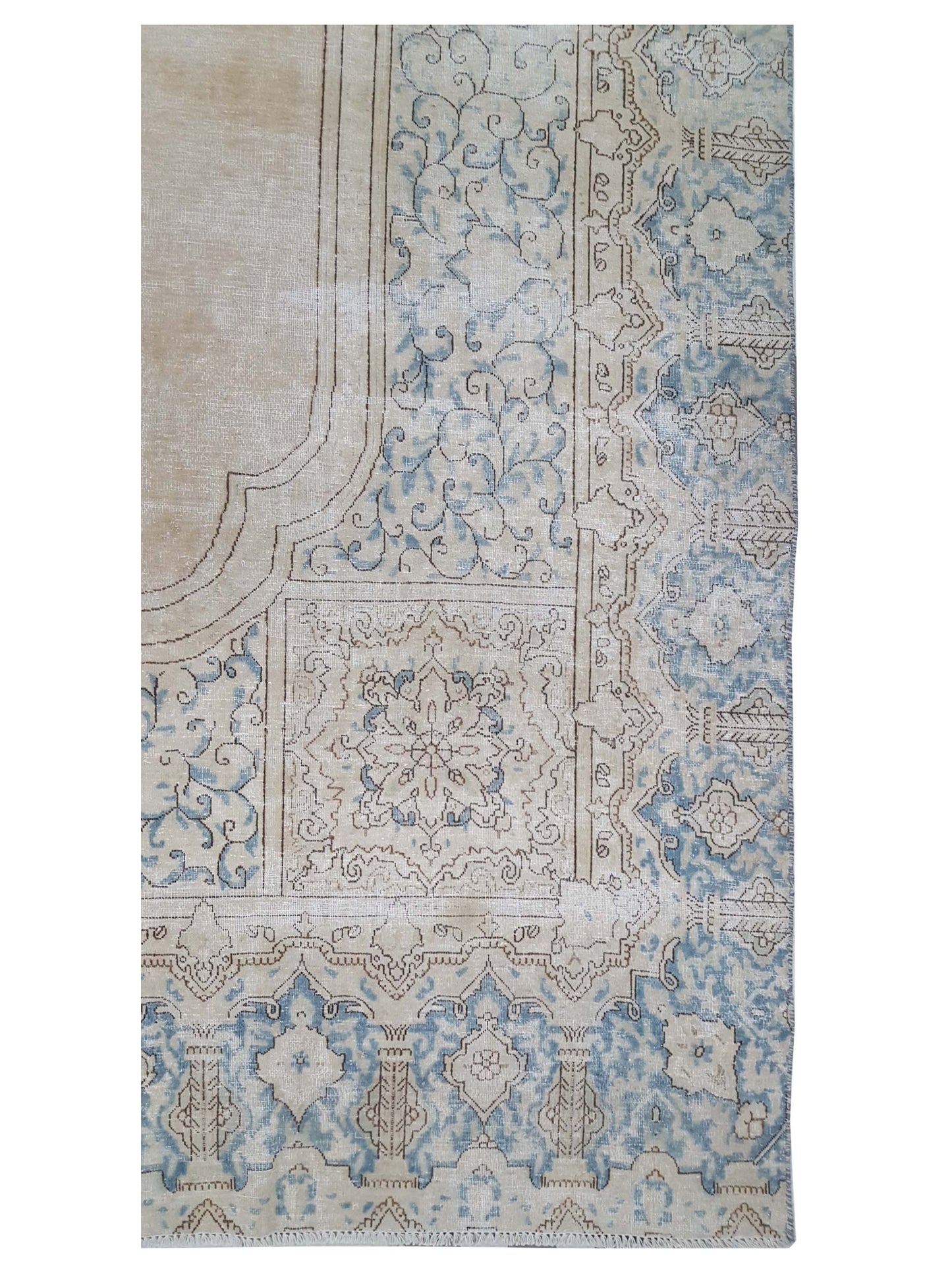 Artisan Penelope Ivory Blue Vintage Knotted Rug