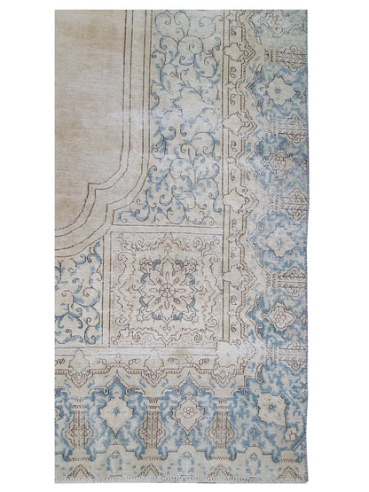 Artisan Penelope Ivory Blue Vintage Knotted Rug