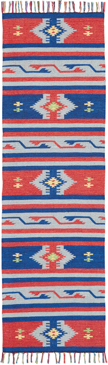 Nourison Home Baja BAJ03 Blue Red Transitional Woven Rug