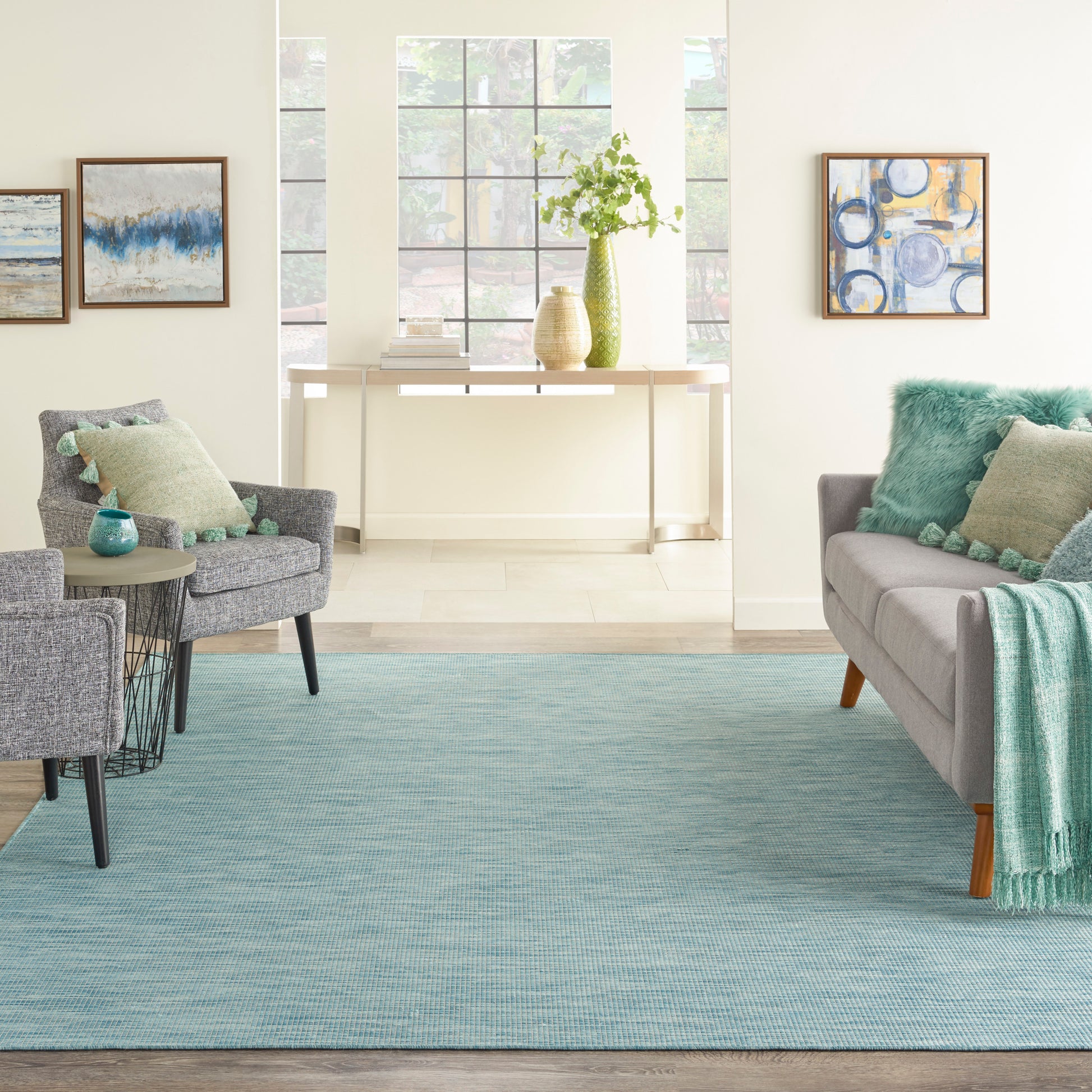 Nourison Home Positano  Aqua  Contemporary