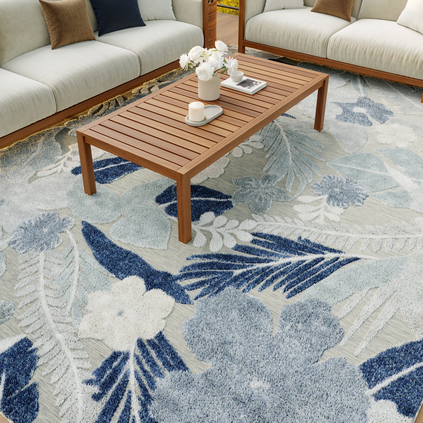 Nourison Home Suncoast  Grey Navy  Contemporary