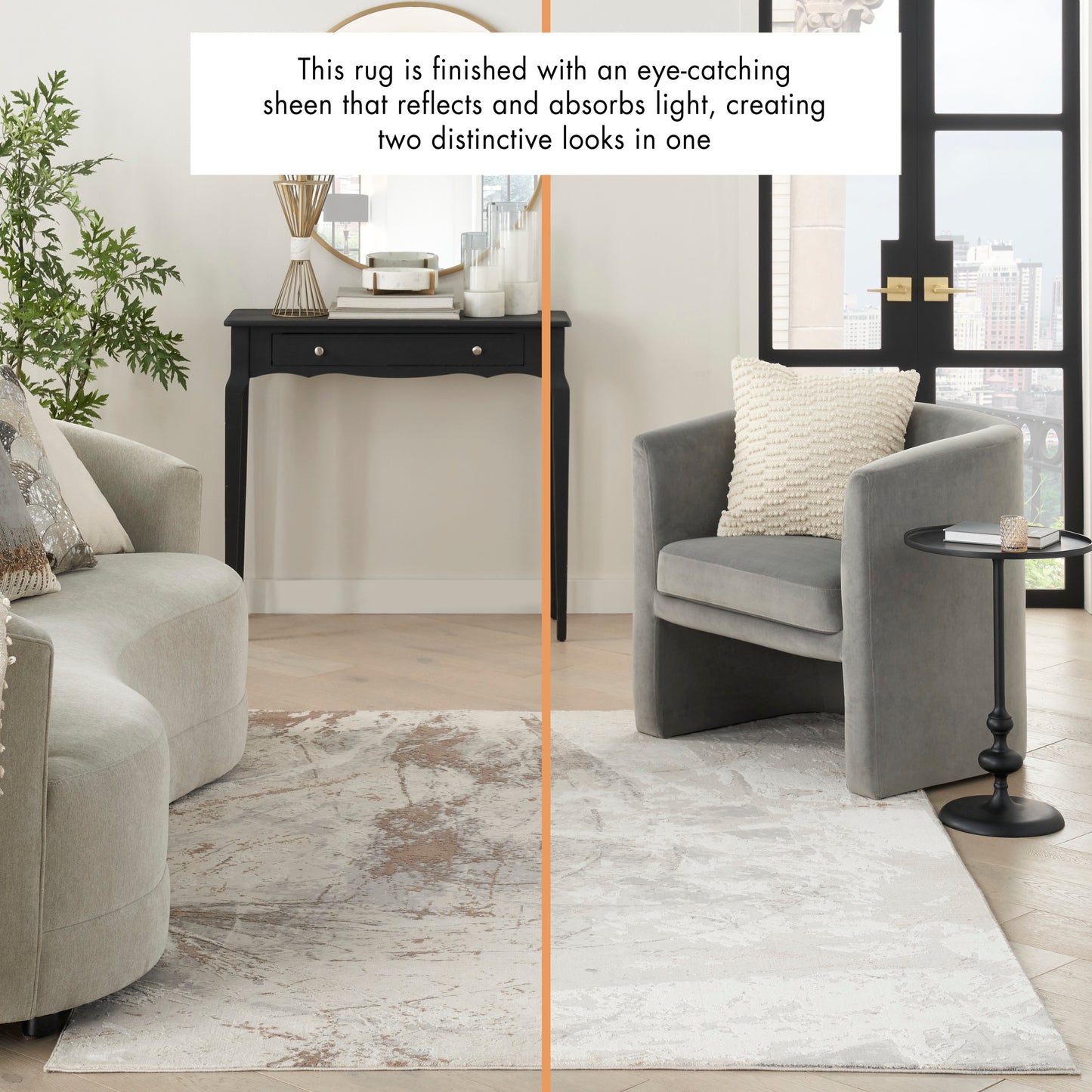 Nourison Home Desire  Cream Grey  Contemporary