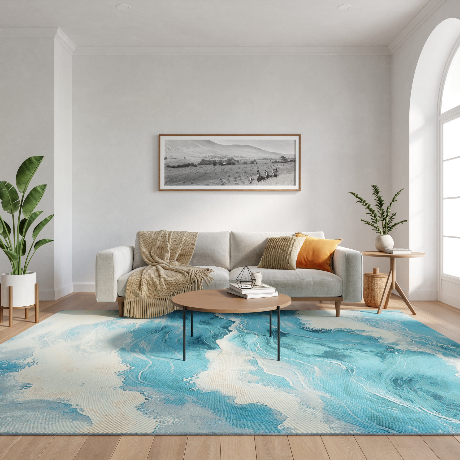Nourison Home Color Splash  Ivory Blue  Contemporary