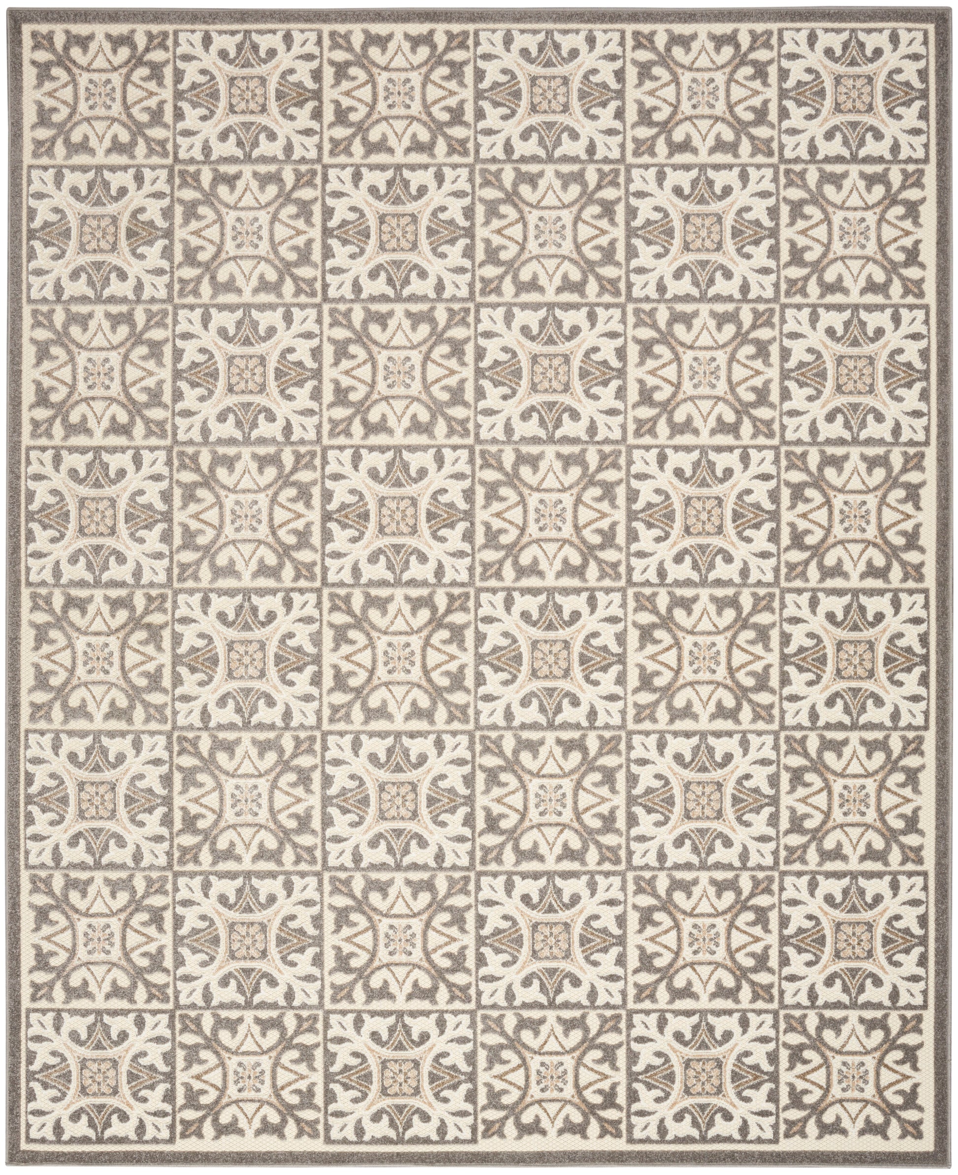 Nourison Home Aloha  Ivory Grey  Contemporary