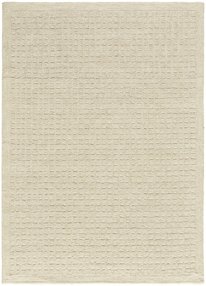 DKNY Pure Grids PGR01 Ivory Beige Contemporary Hand Tufted Rug