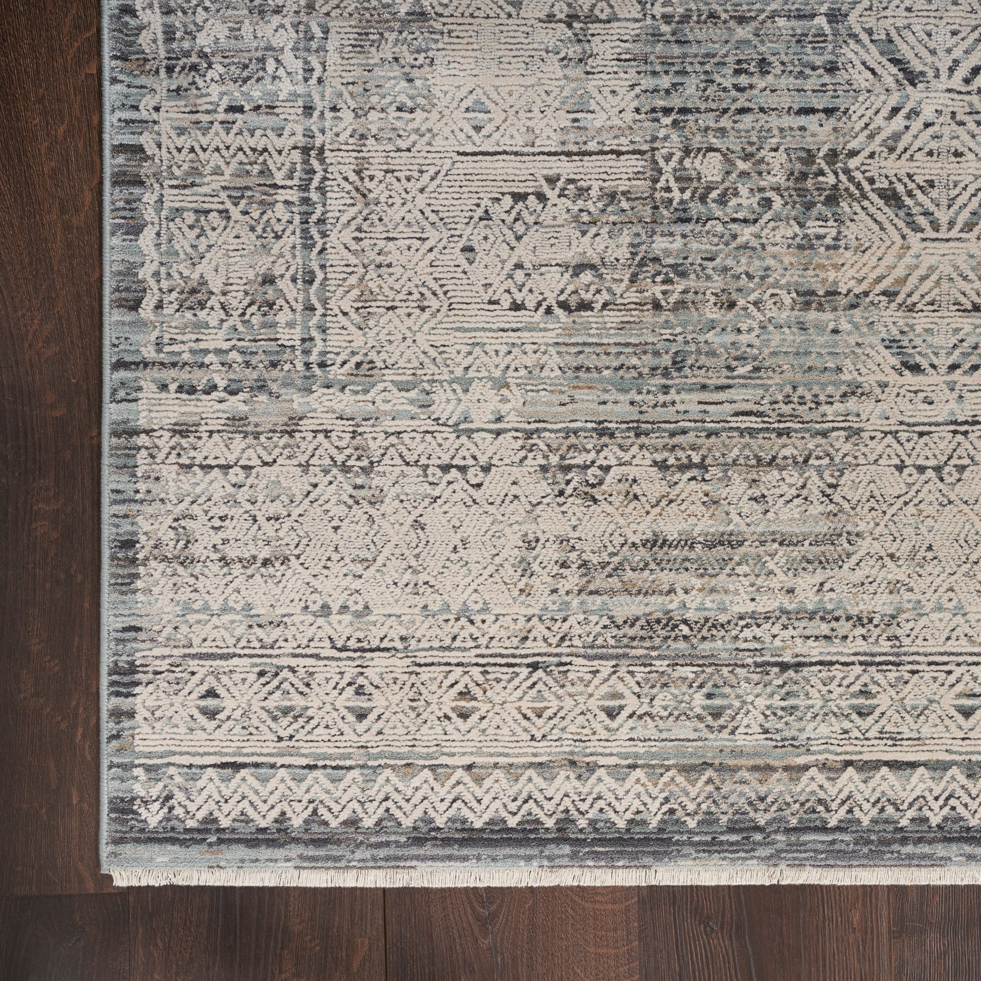 Nourison Home Lynx  Ivory Blue  Transitional