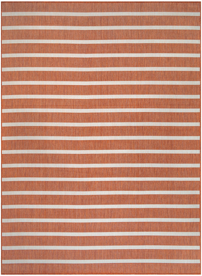Nourison Home Positano POS03 Terracotta Ivory Contemporary Power-loomed Rug
