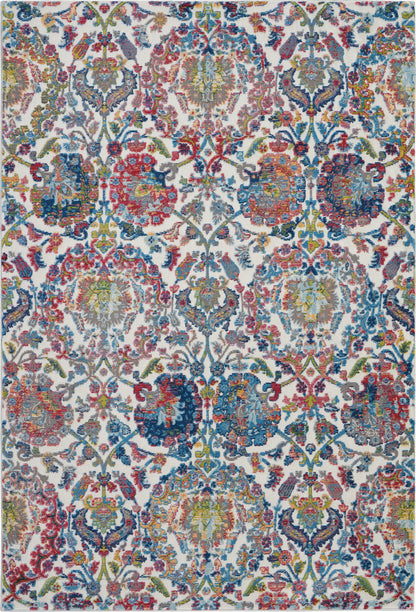Nourison Home Ankara Global  Ivory Blue  Transitional