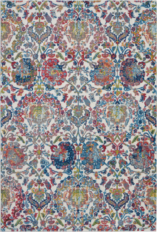 Nourison Home Ankara Global  Ivory Blue  Transitional