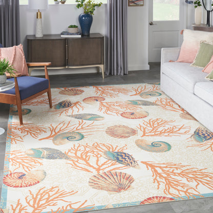 Waverly Sun N Shade  Ivory Multi  Contemporary