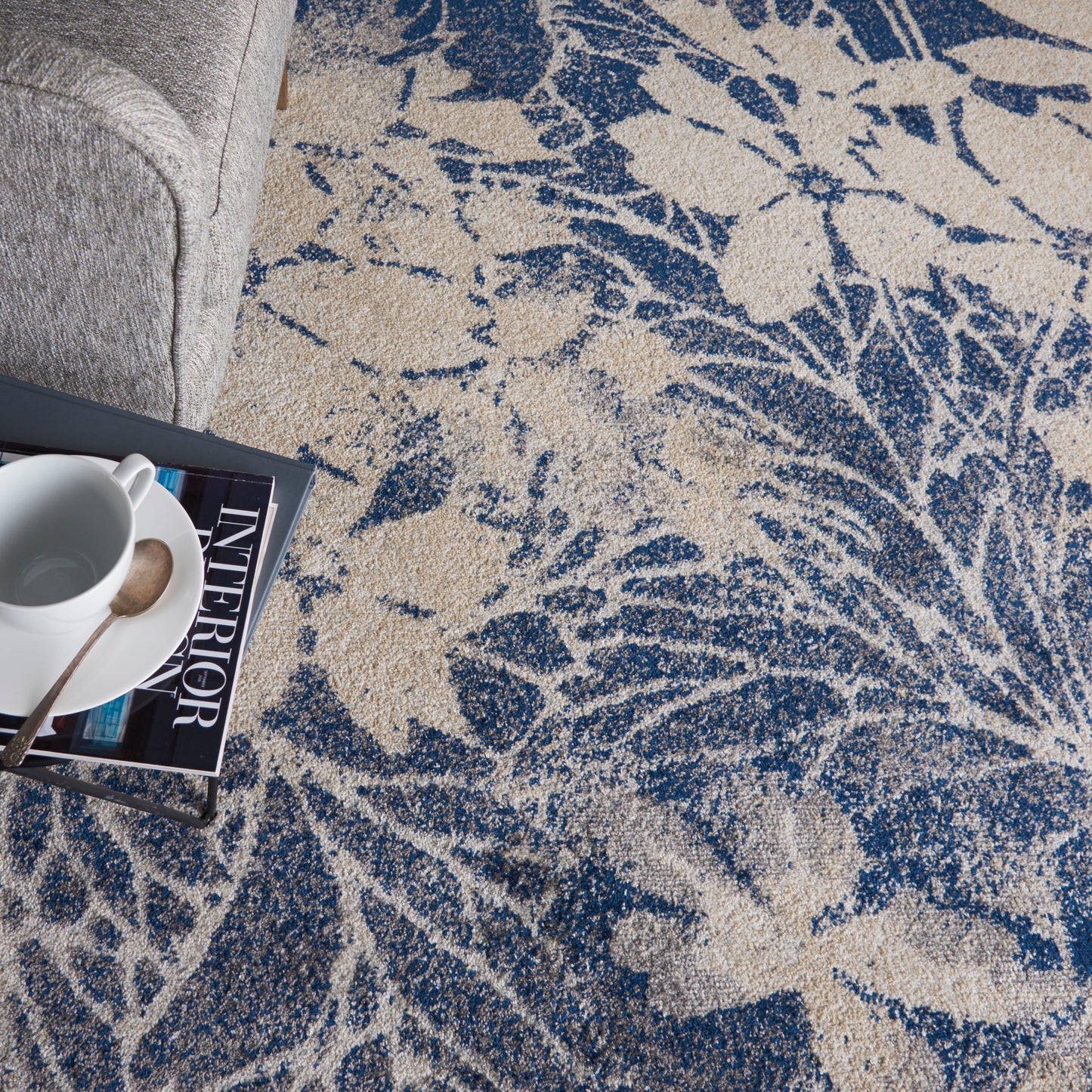 Nourison Home Tranquil  Beige Navy  Contemporary
