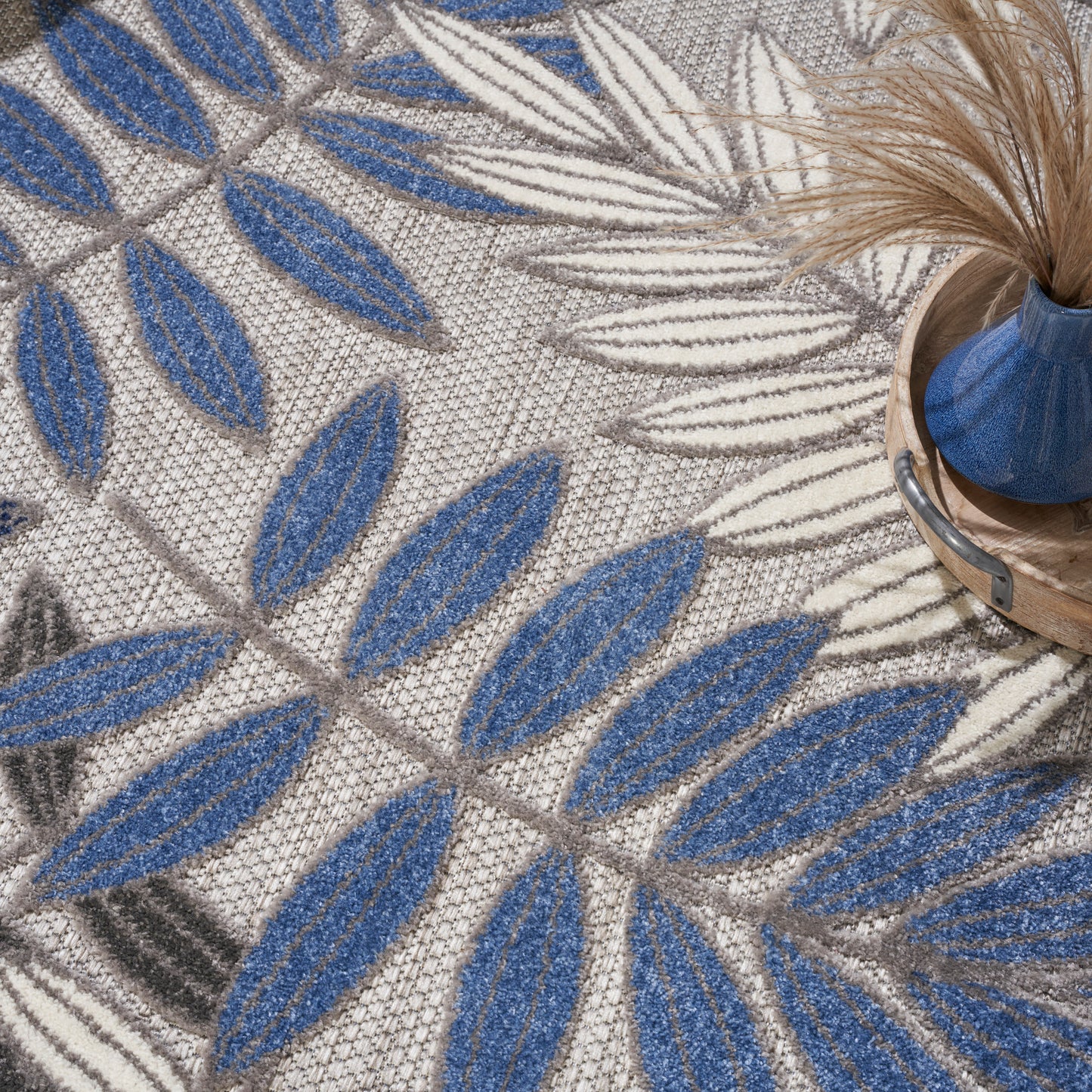 Nourison Home Aloha  Grey Blue  Contemporary