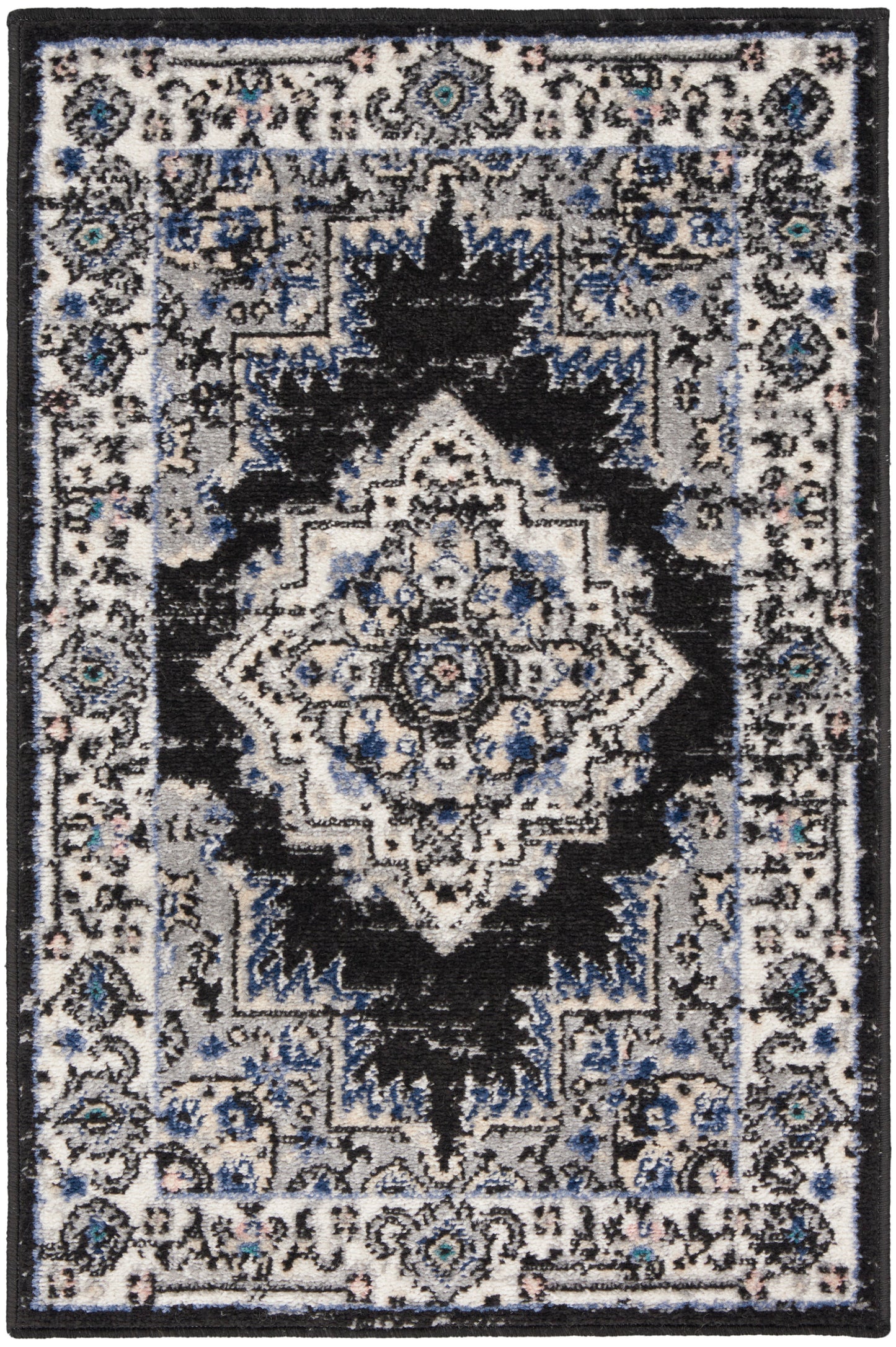 Nourison Home Passion PSN03 Black Ivory Transitional Power-loomed Rugs