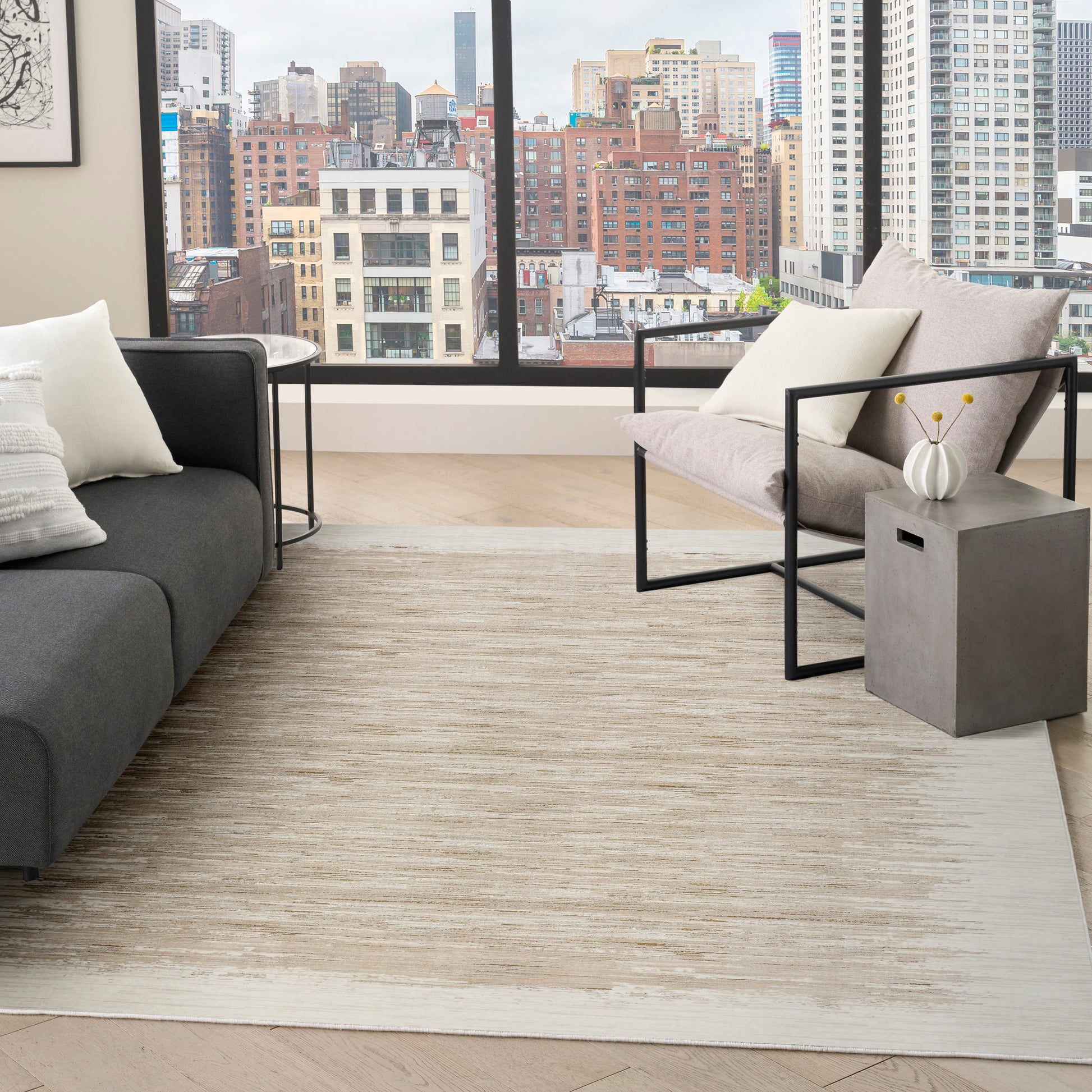 DKNY Grand Street  Ivory Taupe  Contemporary