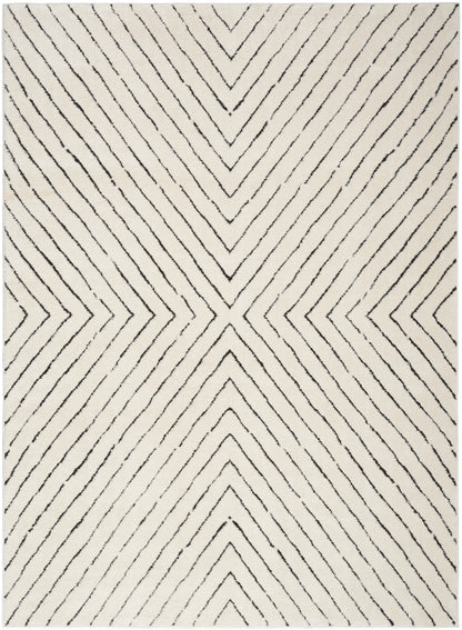 Nourison Home Modern Comfort MNC01 Ivory Black Contemporary Power-loomed Rug
