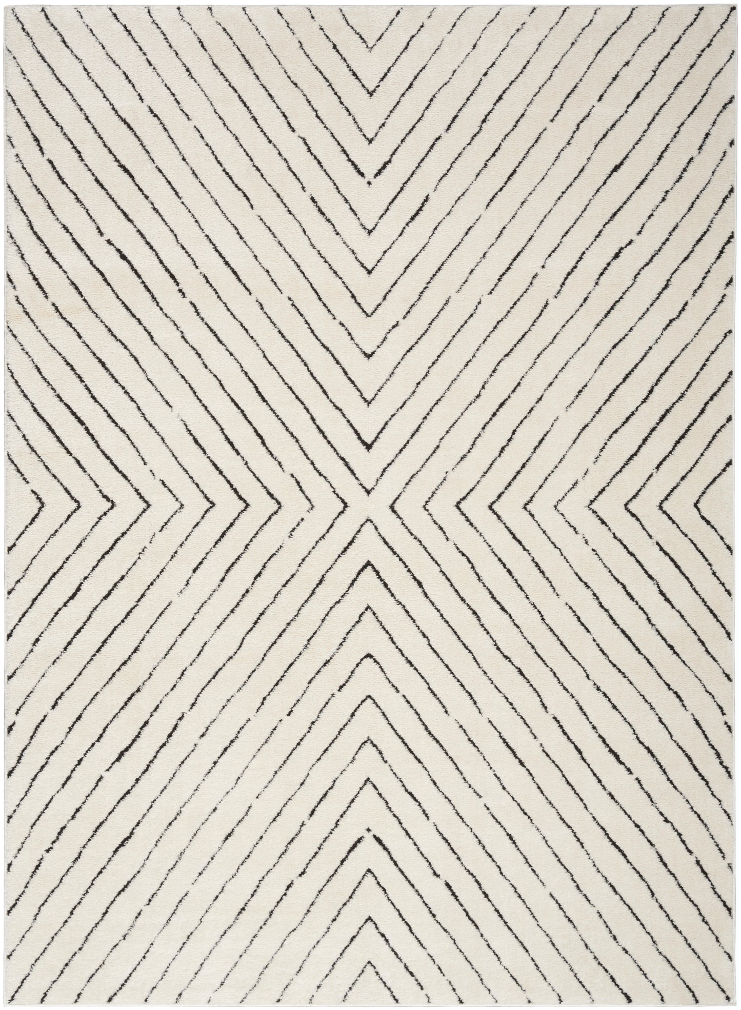 Nourison Home Modern Comfort MNC01 Ivory Black Contemporary Power-loomed Rug
