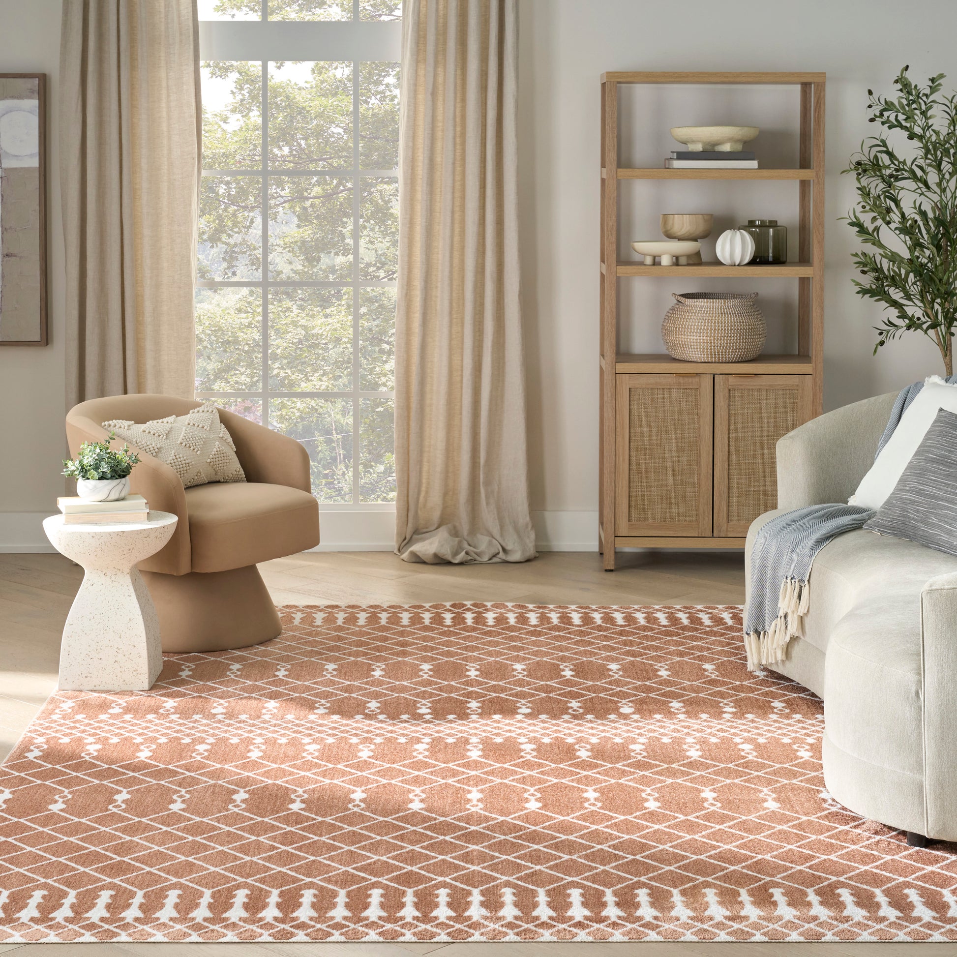 Nourison Home Astra Machine Washable  Copper  Transitional