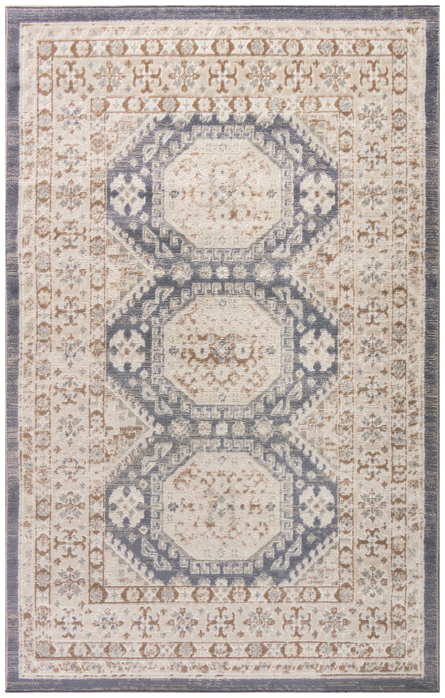 Nourison Home Serenity Home SRH01 Ivory Blue Traditional Loom-woven Rug