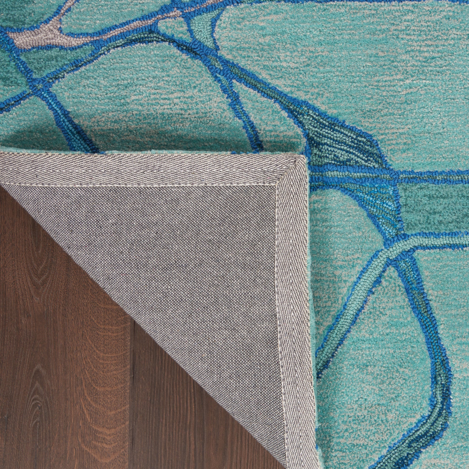 Nourison Home Symmetry  Aqua Blue  Contemporary