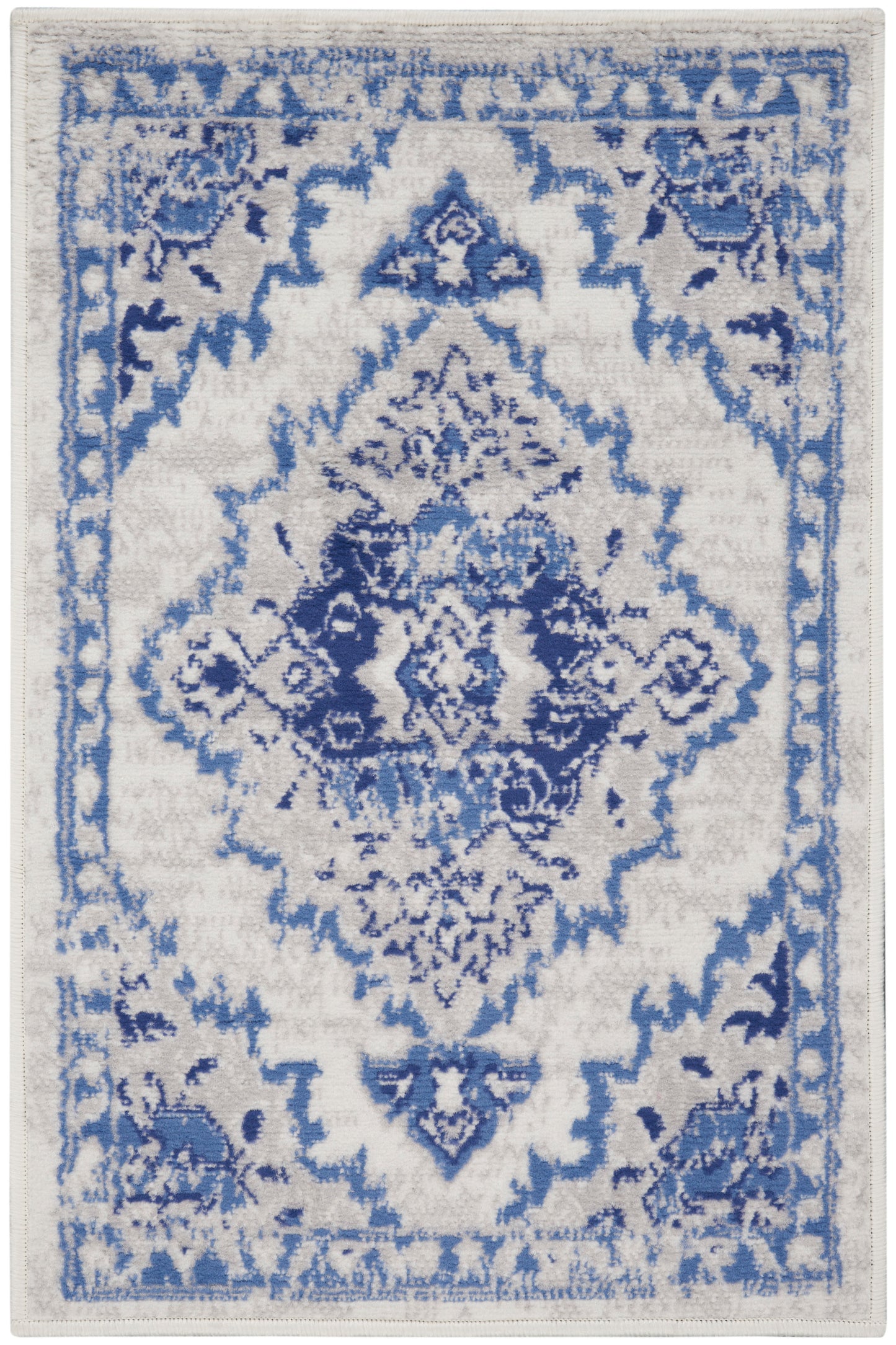 Nourison Home Whimsicle WHS14 Ivory Blue Transitional Power-loomed Rug