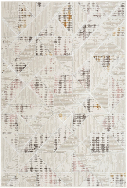 Nourison Home Glitz GLZ04 Ivory Multicolor Contemporary Power-loomed Rug