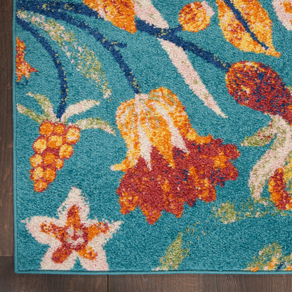 Nourison Home Allur  Turquoise Multicolor  Contemporary