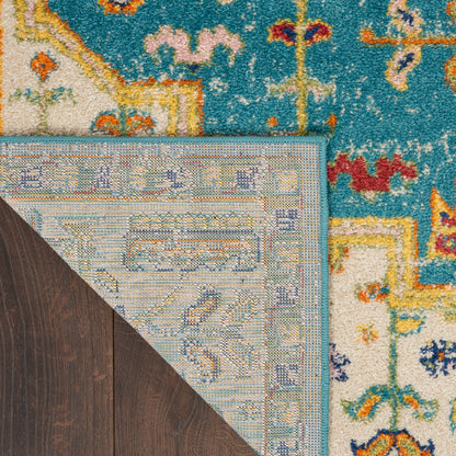 Nourison Home Allur  Turquoise Ivory  Transitional