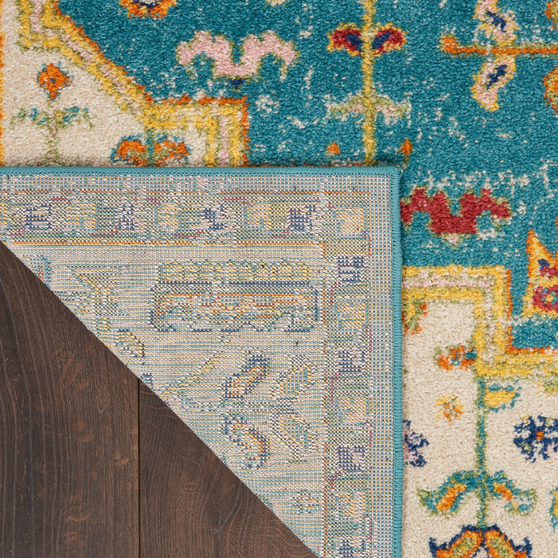 Nourison Home Allur  Turquoise Ivory  Transitional