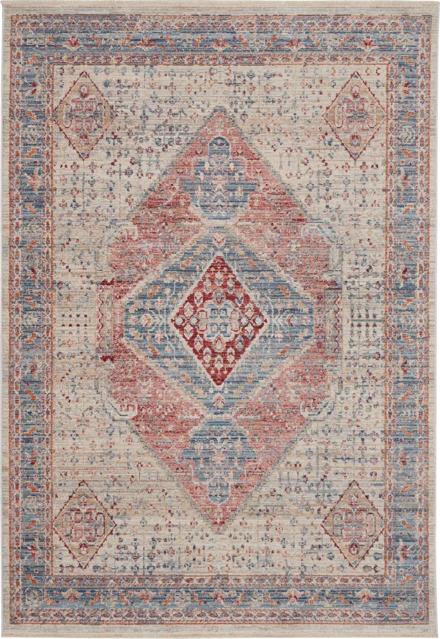 Nourison Home Homestead HMS03 Blue Grey Traditional Power-loomed Rug